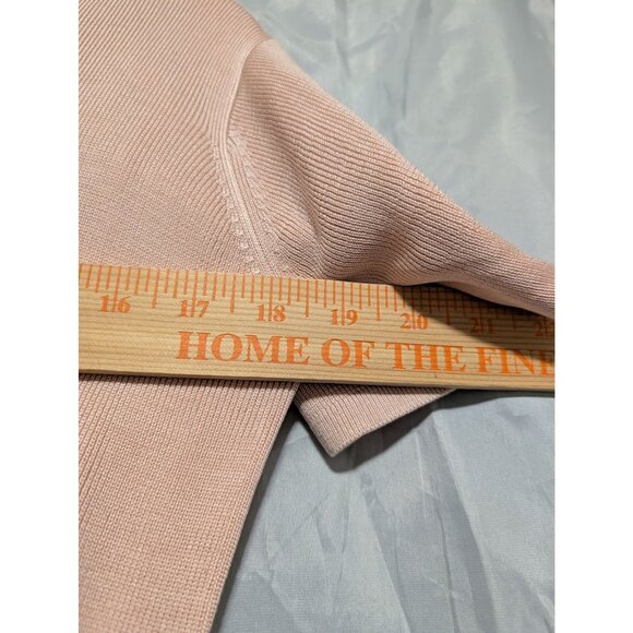 Linda Allard Ellen Tracy Womens 100% Silk Pink V-Neck Ribbed Knit Sweater Top M - Picture 5 of 6